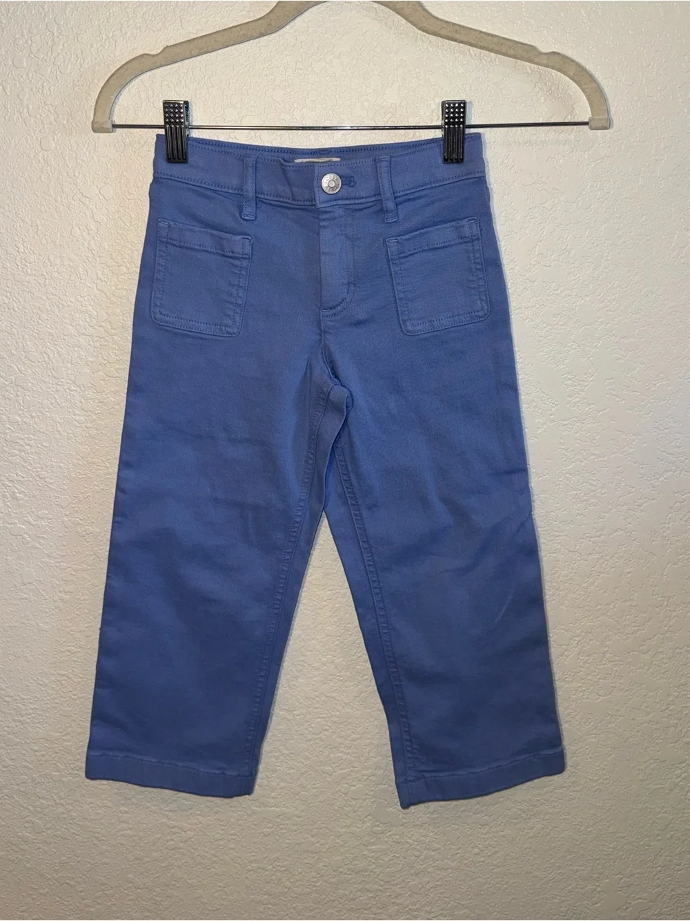 Crewcuts Girls Purple Wide Leg Cropped Patch Pocket Summer Jeans Size 5 NEW